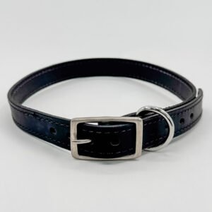 Black Leather Dog Collar