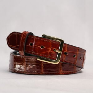 Alligator Cognac Leather Belt