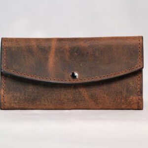 Light Brown Leather Clutch