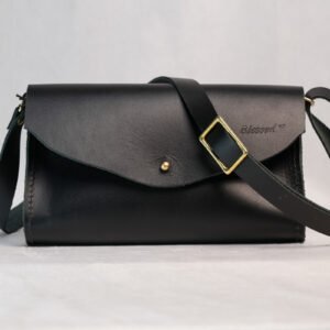 Black Leather Clutch Purse