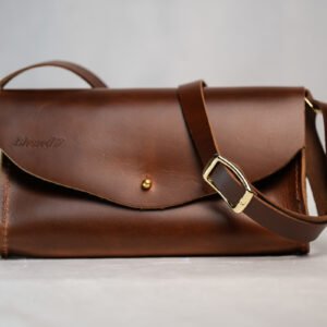 Brown Leather Clutch Purse