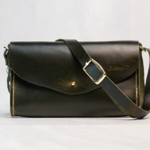 Green Leather Clutch Purse