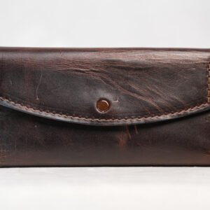 Dark Brown Leather Clutch