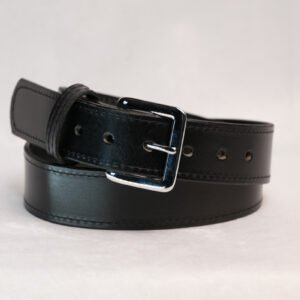 Black Water Buffalo Leather Dress Belt | Handmade Full Grain Belt