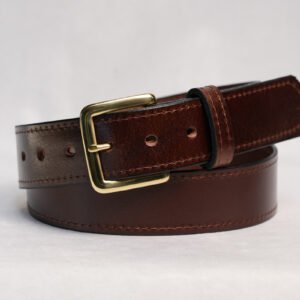 Brown Water Buffalo Leather Dress Belt | Handmade Leather Belt