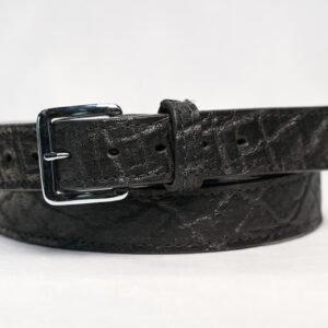Elephant Black Leather Belt