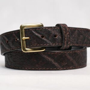 Elephant Leather Nicotine Belt – Handmade Exotic Full Grain Belt (USA Made)
