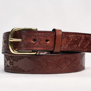 Brown Freemason Premium Heavy Leather Belt