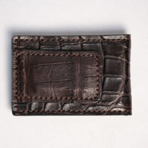 Gator Desert Brown Leather Money Clip Bifold
