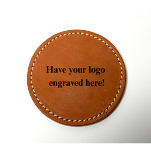 Custom Leather Coaster with Stitching
