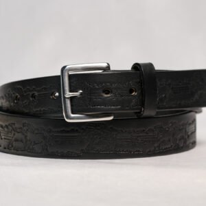 Horses Premium Heavy Black Leather Belt