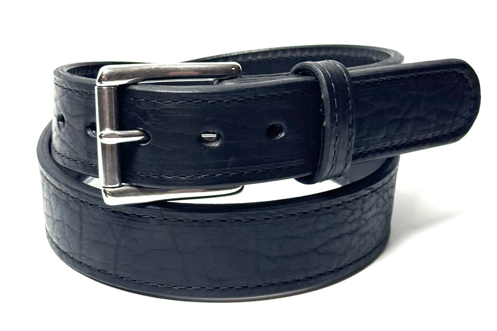 Bison Black Premium Heavy Leather Belt - Image 6