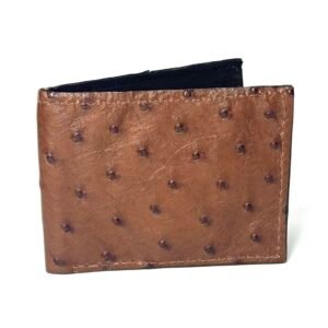 Ostrich Brown Leather Bifold