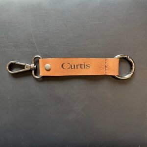Light Brown Leather Keychain