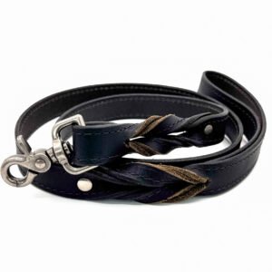 Black Leather Dog Leash