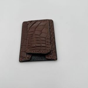 Gator Brown Leather Money Clip Wallet