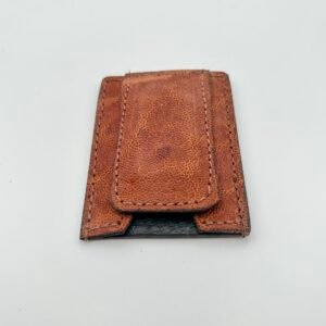 Elephant Brown Leather Money Clip Wallet