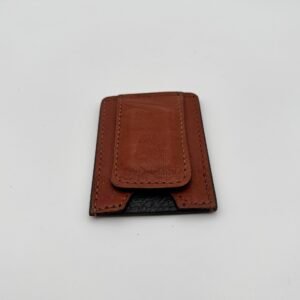 Bison Brown Leather Money Clip Wallet