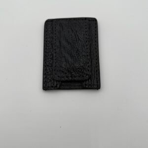 Shark Black Leather Money Clip Wallet