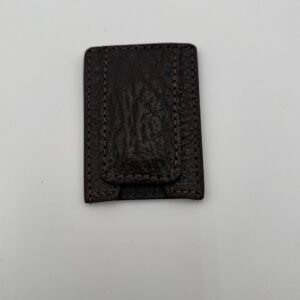 Shark Dark Brown Leather Money Clip Wallet