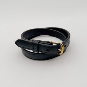 Black Raised Center Leather Belt