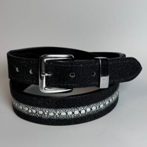 Stingray Leather Belt – Handmade Exotic Full Grain Belt (Amish Made)