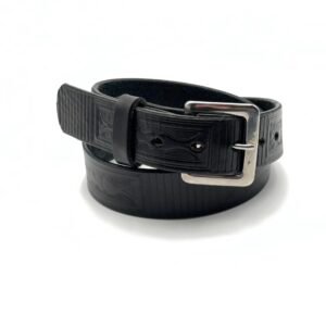 Boxed Black Leather Belt