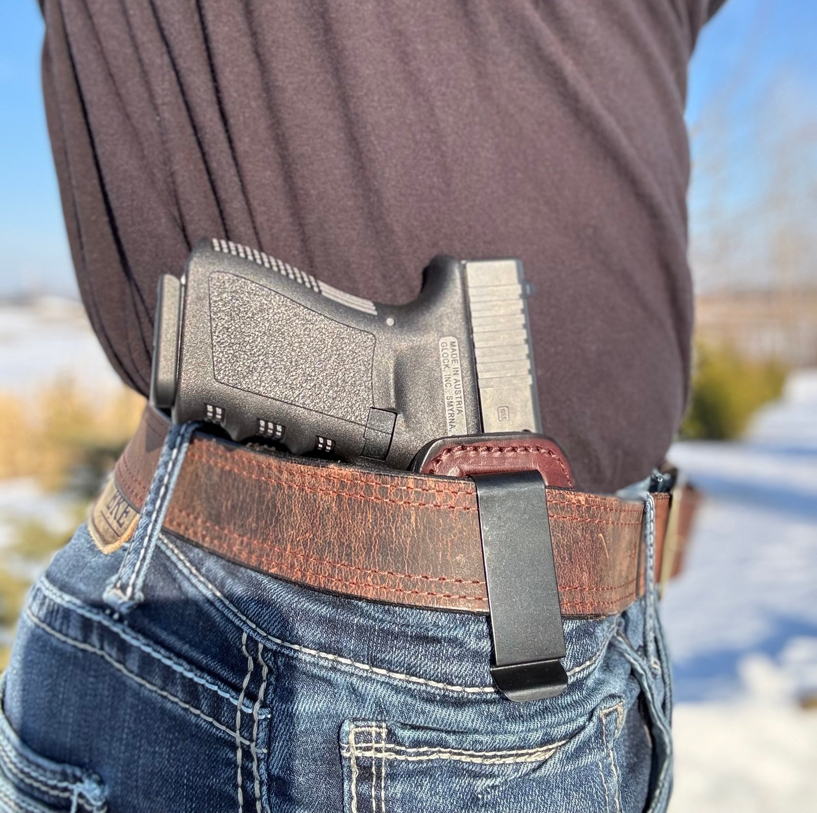 Brown Glock XD IWB Leather Holster - Image 4
