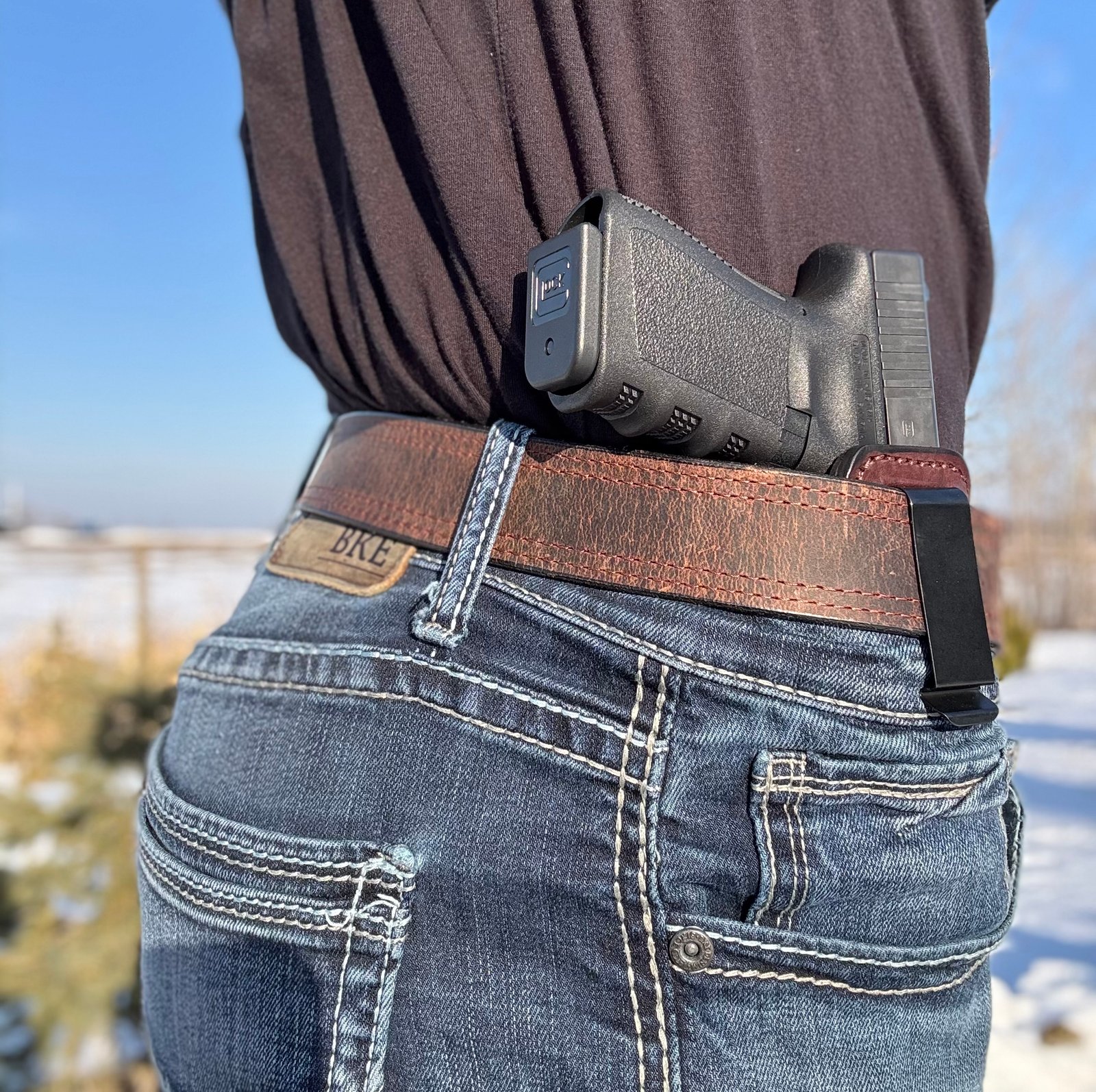 Brown Glock XD IWB Leather Holster - Image 7