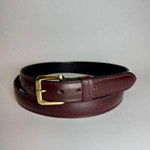 Maroon Raised Center Leather Belt
