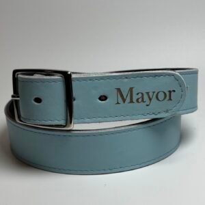 Baby Blue Leather Sports Belt