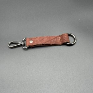 Dark Brown Leather Keychain