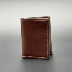 Dark Brown Cowhide Leather Trifold