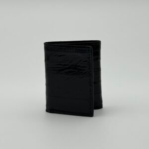 Eel Black Leather Trifold