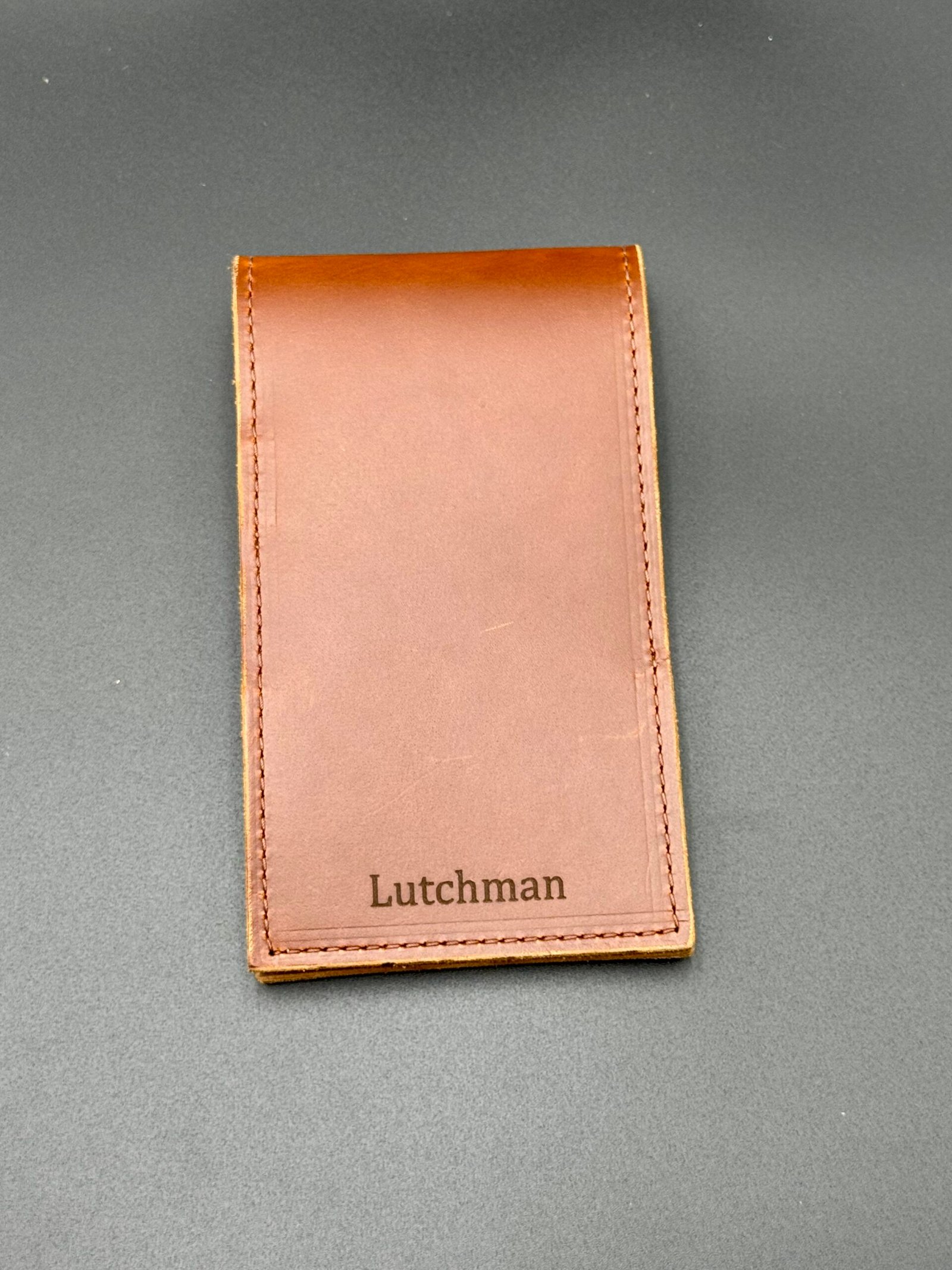 Light Brown Leather Golf Score Card Holder