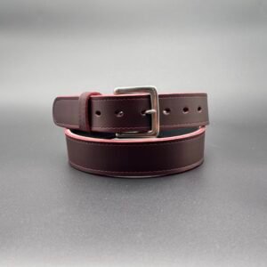 Maroon Leather Sports Belt