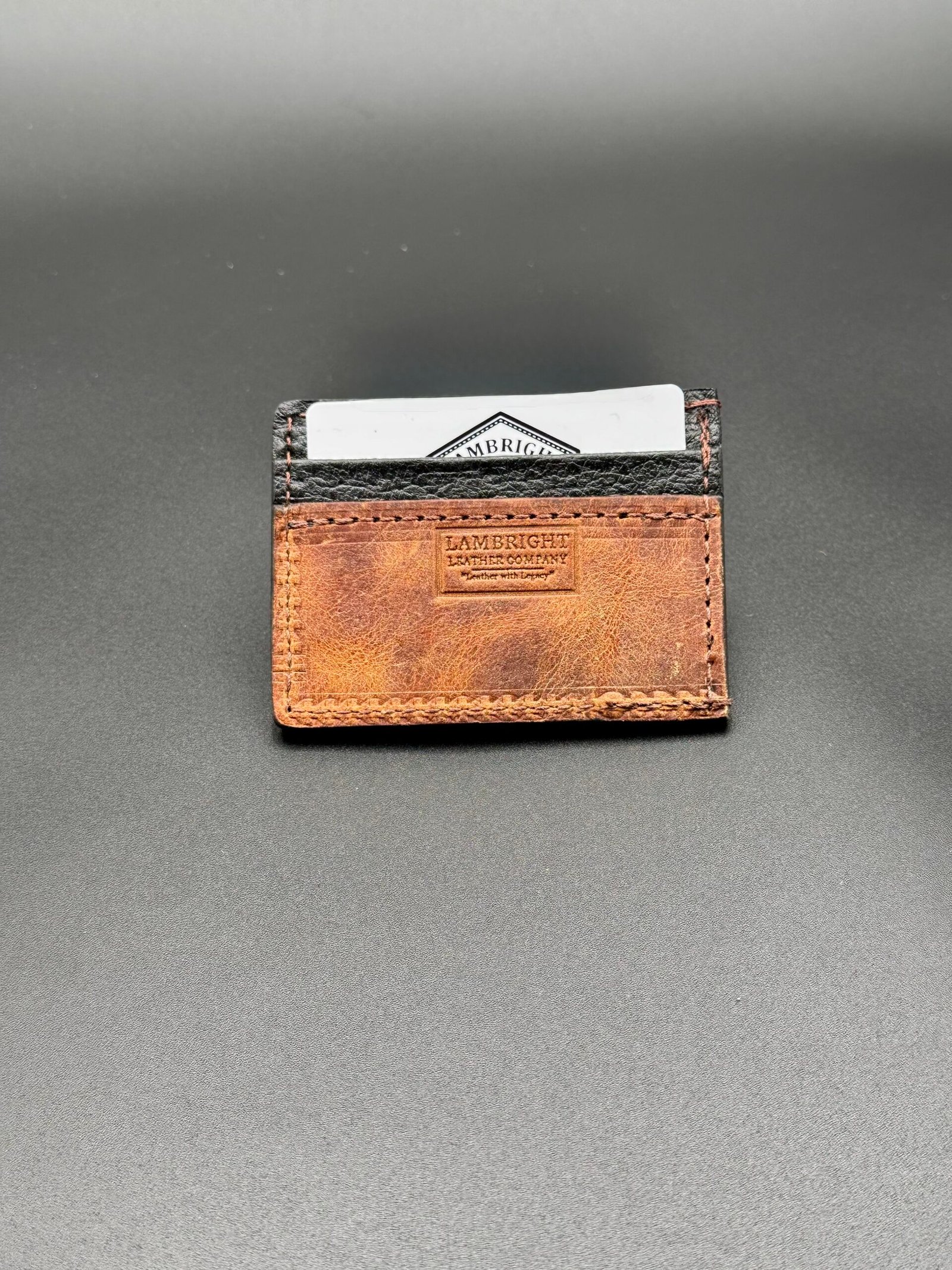 Water Buffalo Light Brown Leather Money Clip Wallet - Image 2