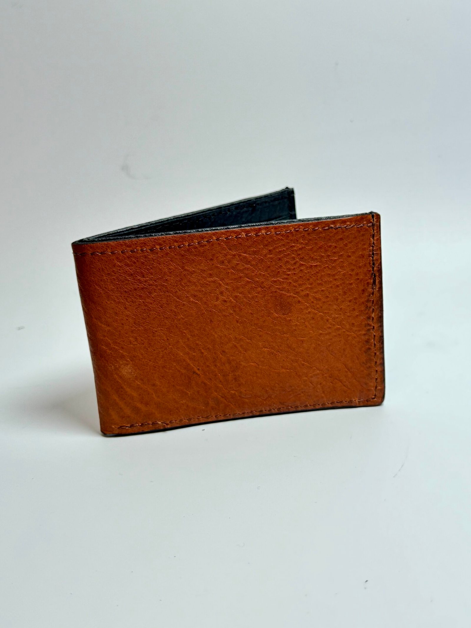 Small Leather Bifold Wallet | Amish Made | Bison, Ostrich & Gator Leather Wallet - Image 5