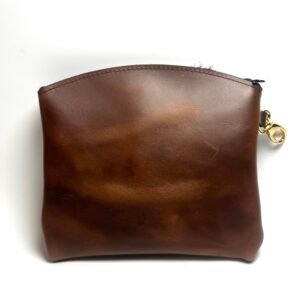 Small Leather Accessory Bag – Custom Engraved Full-Grain Leather Pouch
