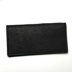 Bison Black Leather Checkbook Cover