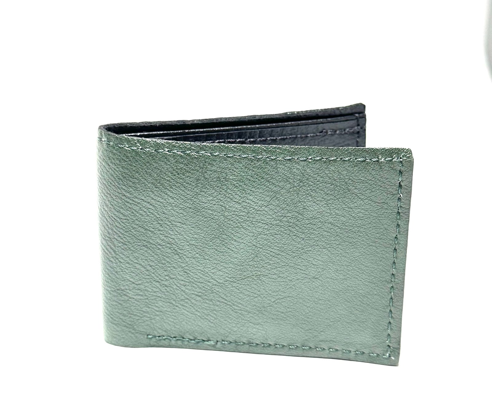 Green Leather Bifold Wallet - Image 7