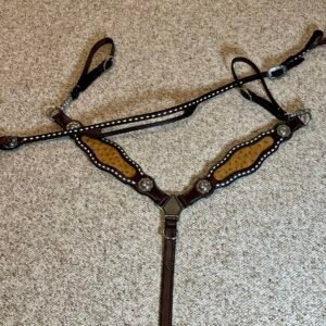 Ostrich Leather Breast Collar & Headstall