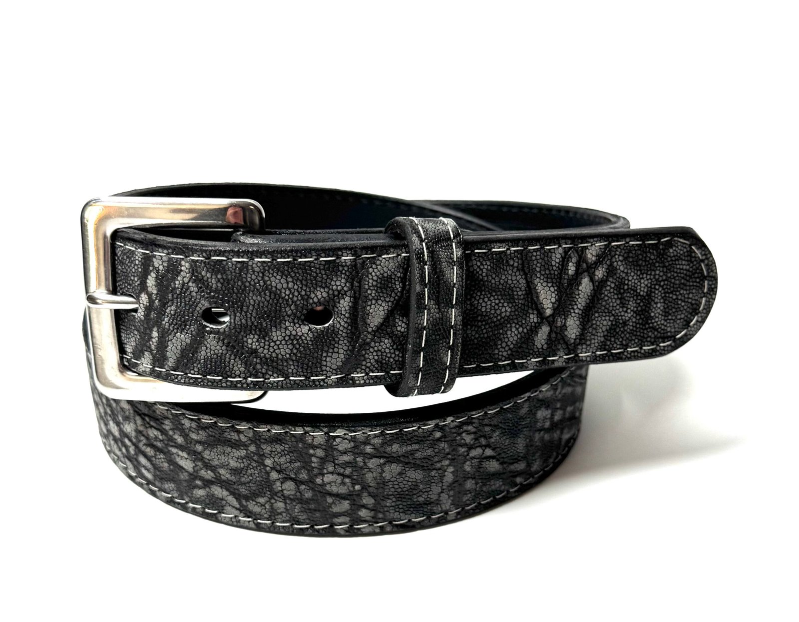 Elephant Grey Leather Belt - Image 2