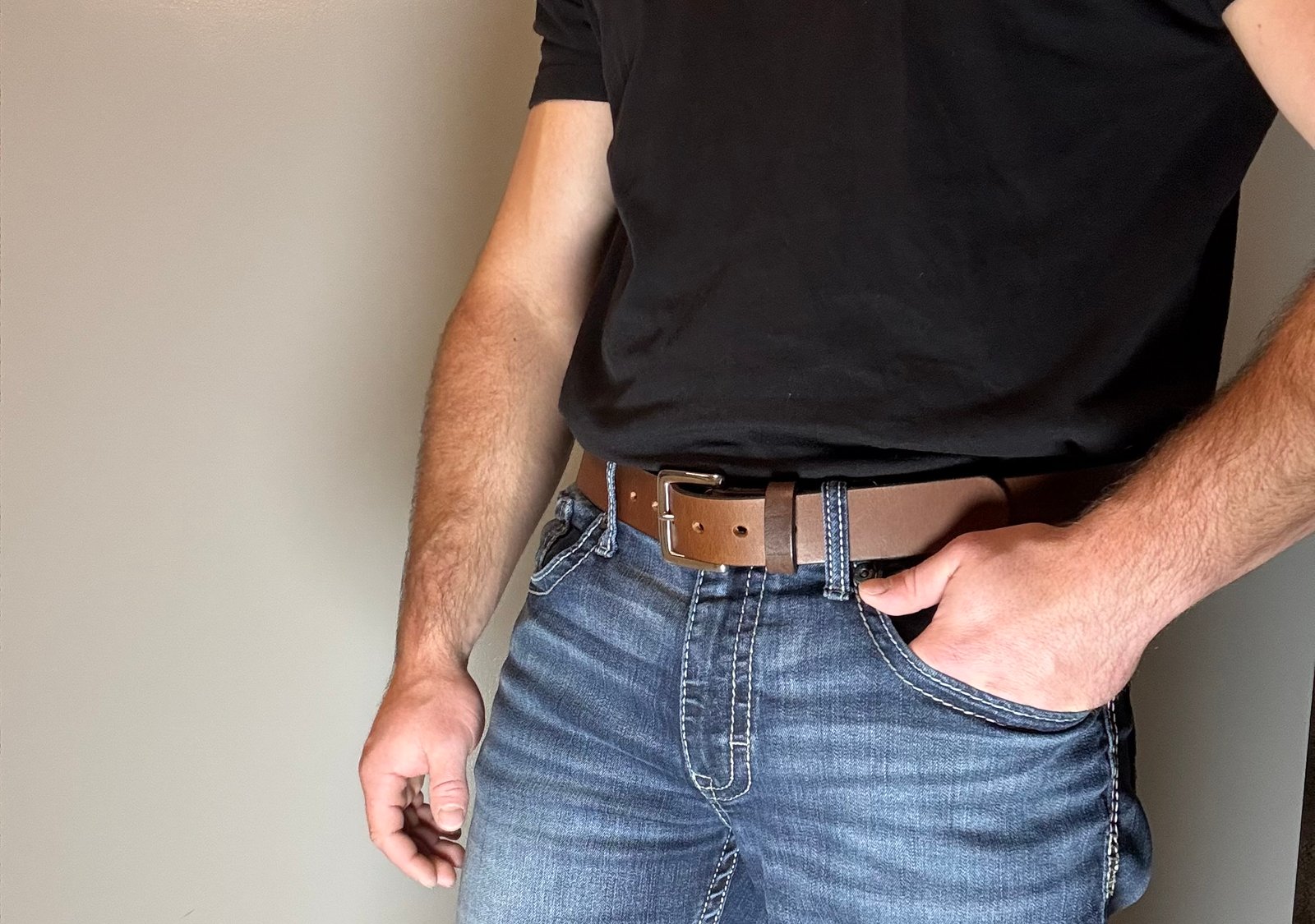 Standard Light Brown Leather Belt - Image 8