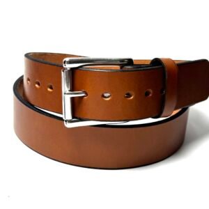 Premium Heavy Light Brown Leather Gun Belt