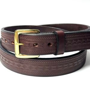 Brown Diamond Leather Belt