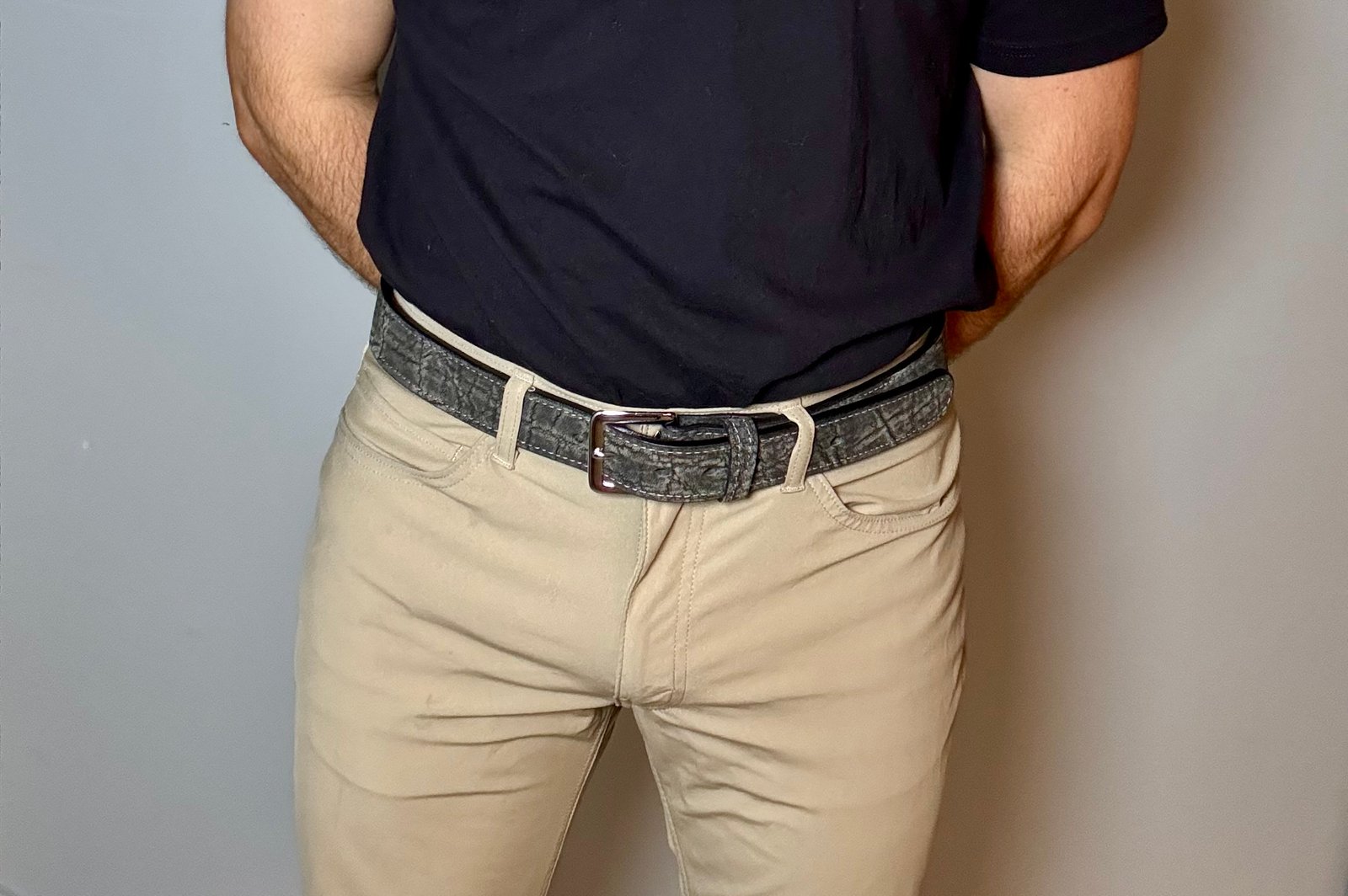 Elephant Grey Leather Belt - Image 4