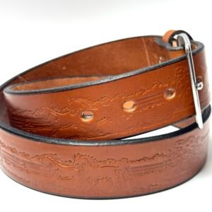 Horses Light Brown Premium Heavy Leather Belt