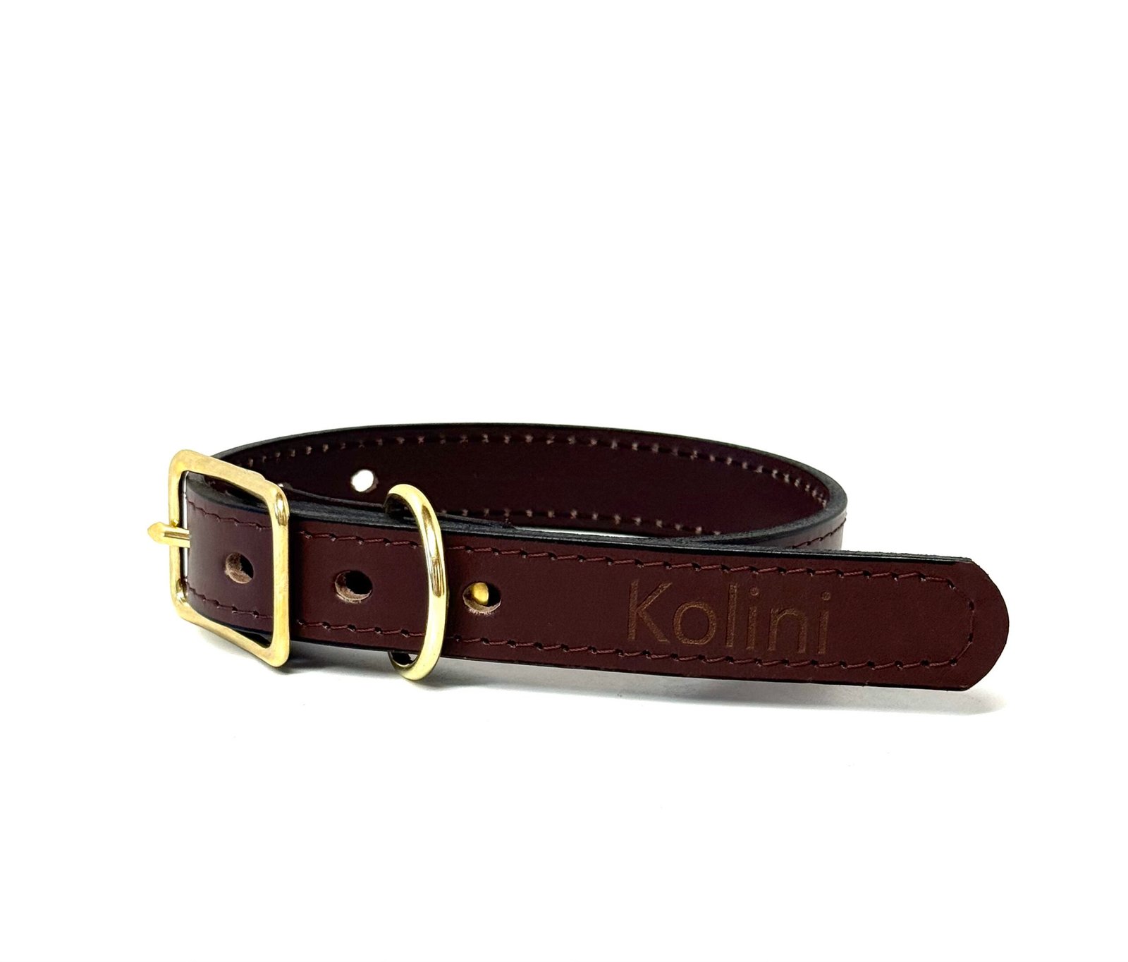 Brown Leather Dog Collar - Image 2