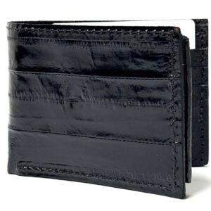 Eel Black Leather Bifold